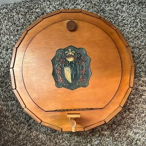 Vintage Karoff Wood Wall Mini Bar Caninet- 4 shot glasses